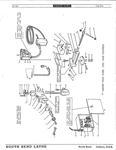 Parts Manual Fits South Bend Lathe-7in Shaper 1966  - Picture 5 of 8