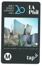 NEW Active Disney Concert Hall 20 Year Los Angeles Metro LA TAP Card Bus Subway