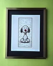 🔥AIDAN FLUX | Hand Signed Original Print Framed | Ltd. Ed. of 69 COA | Snoopy