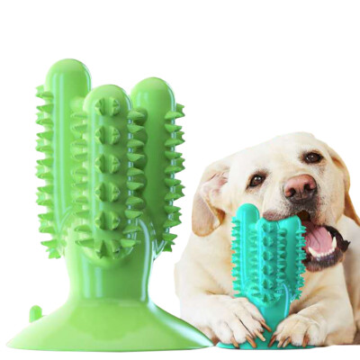 Dog Chew Toy Cleaning Teeth Pet Oral Care Dogs Rubber Cactus Shape Fun Toy