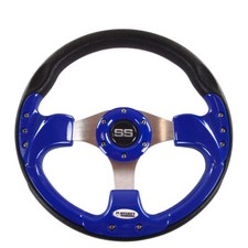 Blue Golf Cart Steering Wheel 6 Hole for Club Car EZGO Yamaha Need Adapter