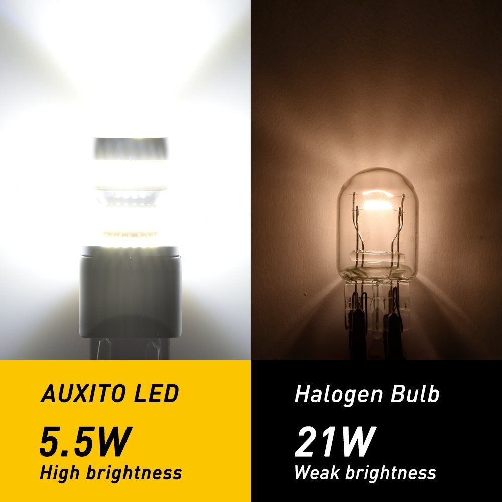 AUXITO LED 50W White Back Up Reverse Light Bulb 2800LM 7443 7440 6000K Projector