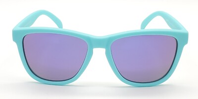 Goodr 1J2 Electric Dinotopia Carnival Blue Square Sunglasses