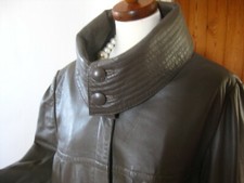 M&s Leather Jacket Coat 14 16 Swing Relaxed Soft Rrp£199 Ladies Autograph Real