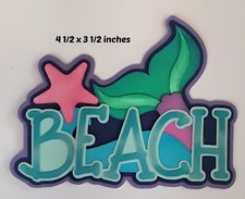 BEACH TITLE SUMMER Premade Scrapbook Page album 3d die cut by Rhonda