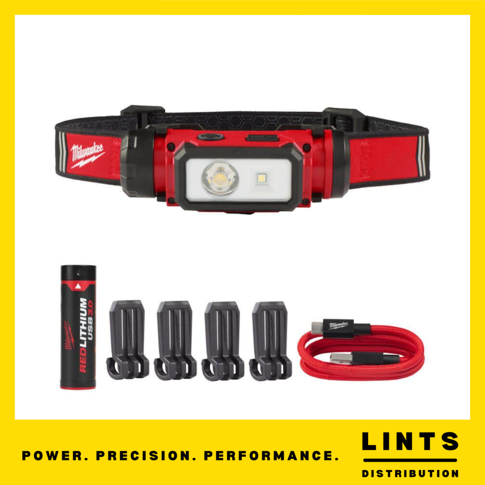 Milwaukee L4HL2-301 REDLITHIUM USB Rechargeable Headlamp 1 x 3.0Ah