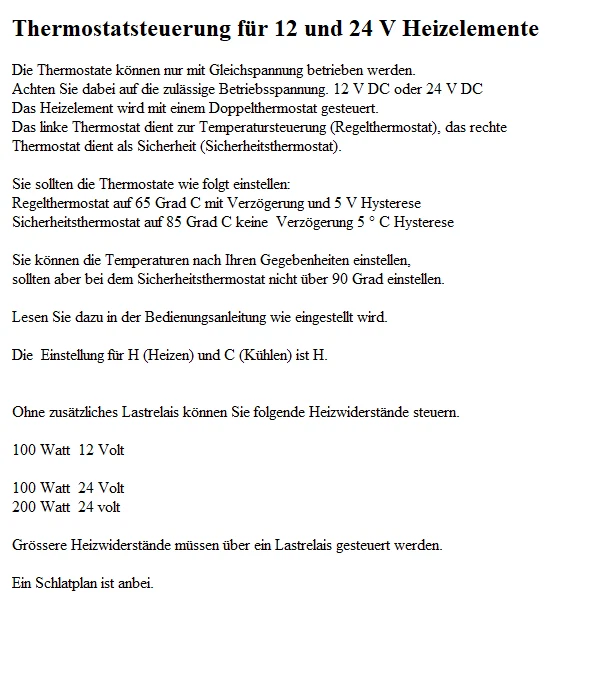 Heizelement, Heizwiderstand, Heizstab,Heizung für 12 und 24 Volt, Regelautomatic - Bild 3 von 4