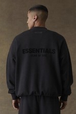 NEW Fear of God Essentials Stretch Limo Black Crewneck Size Large FAST SHIPPING