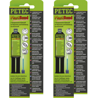 Petec PlastBond Kunststoffreparatur schwarz 2x 24ml 2K Klebstoff schnellhärtend