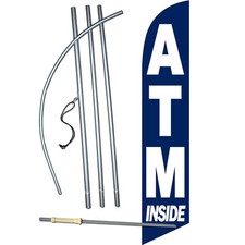 ATM Inside Flag with Flag Pole and Spike