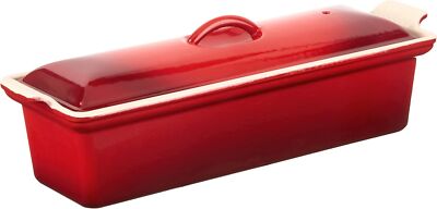 Le Creuset Enameled Cast Iron Pâté Terrine, 2 Qt., Cerise 3.8 IN 14.6 IN 5.1 IN