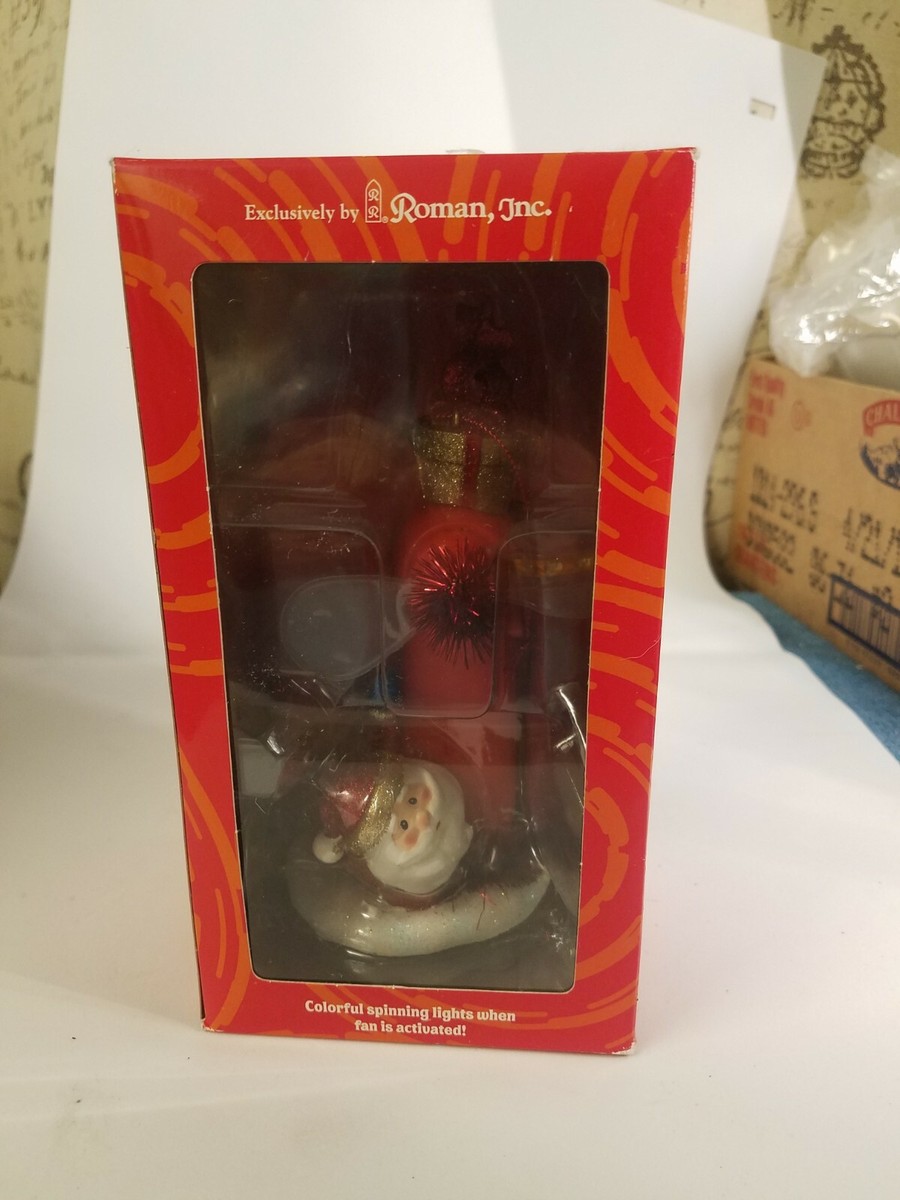 Roman Inc. Christmas Ornament Fan-Tasticks Red Santa New in Box | eBay