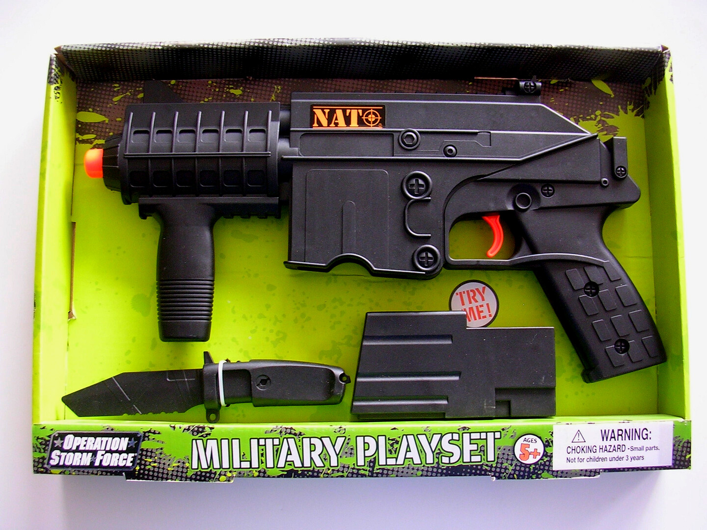 NATO ® 14" Toy Machine Gun action Mag knife play set Sounds Battery operated USA eBay