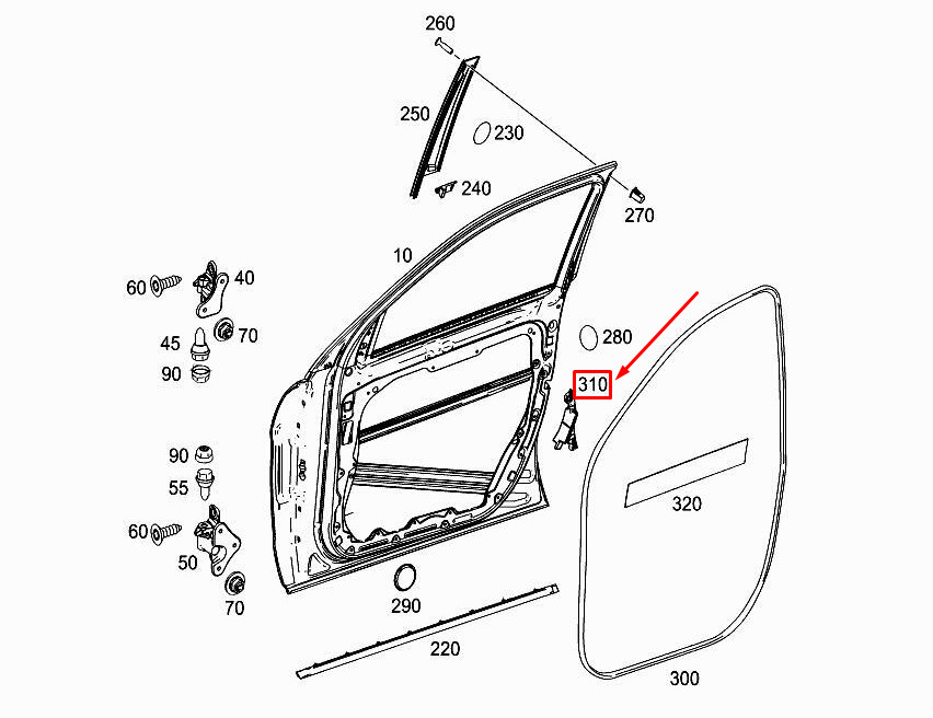 NEW MERCEDES-BENZ GLE W166 FRONT RIGHT DOOR REINFORCEMENT 
