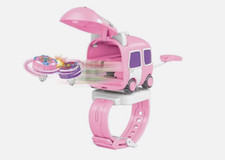 Spinning Tops Battle Set with Launcher   Wearable Watch Design, Pink Travel Bus