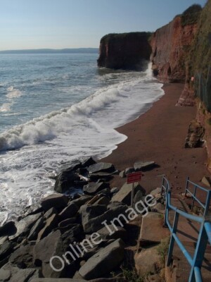 Photo 6x4 Hollicombe Beach Paignton The southern end of the beach, access c2010