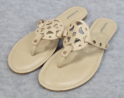 Pierre Dumas Limit-20 Sandals Slip On Flat Thong Flip Flop Tan Womens 8.5M