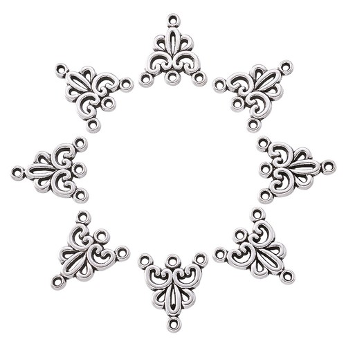 20pcs Tibetan Alloy Filigree Flower Chandeliers Earring Findings Silver 19x16mm - Picture 6 of 9