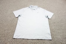 Nike Polo Shirt Mens XL Gray Tiger Woods Collection Dri-Fit Performance Golf