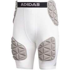 ADIDAS Men's SMASH 5-Pad Football Tight Girdle Shorts NWT White/Black/Gray 4XL