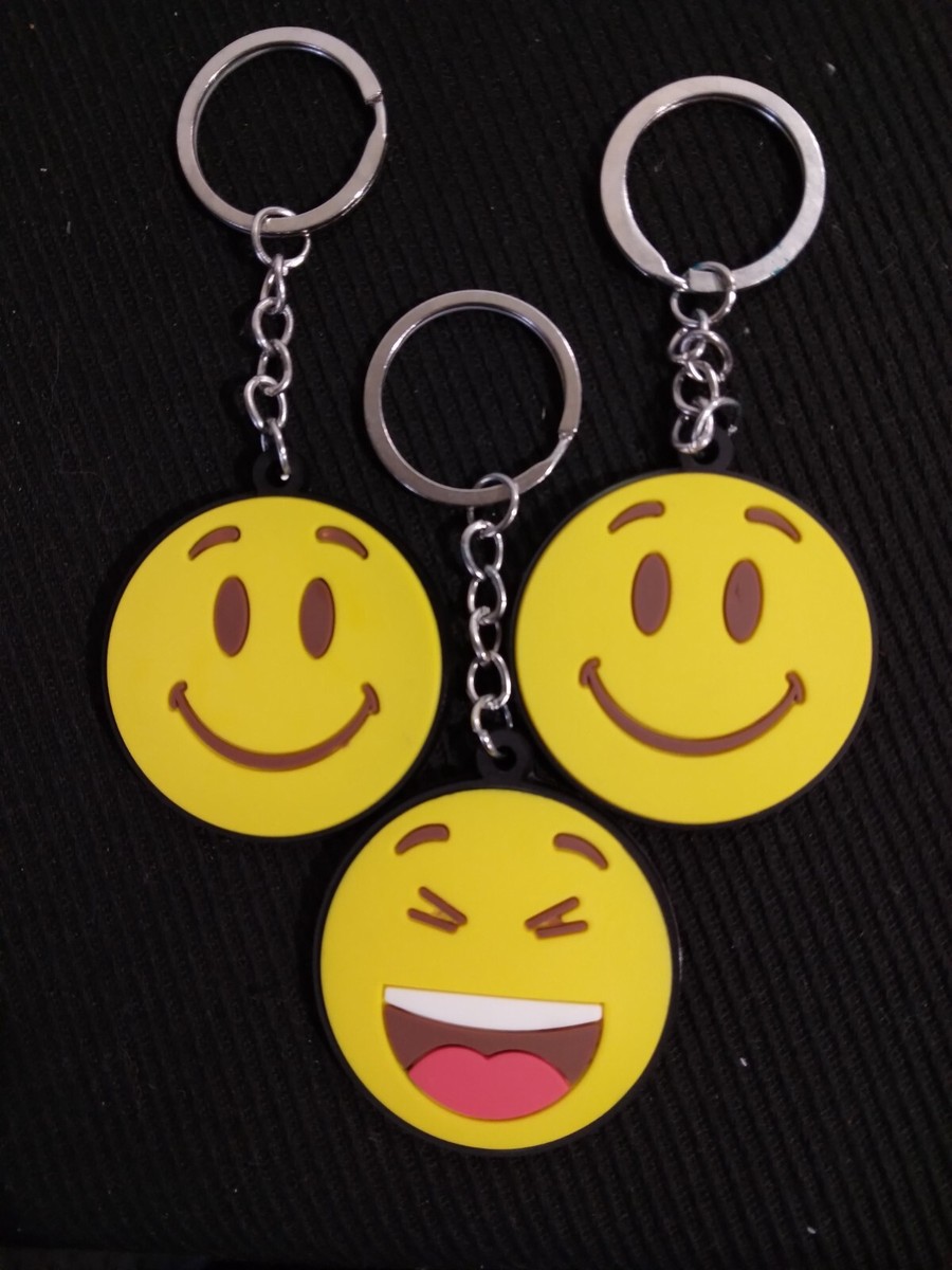Emoji Key chain Rubber Emoticon Lot of Smiley Gift Novelty New In Package