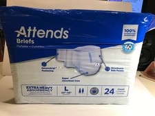 Attends Large Adult Diapers, Extra Heavy Absorbency, 24 Count.