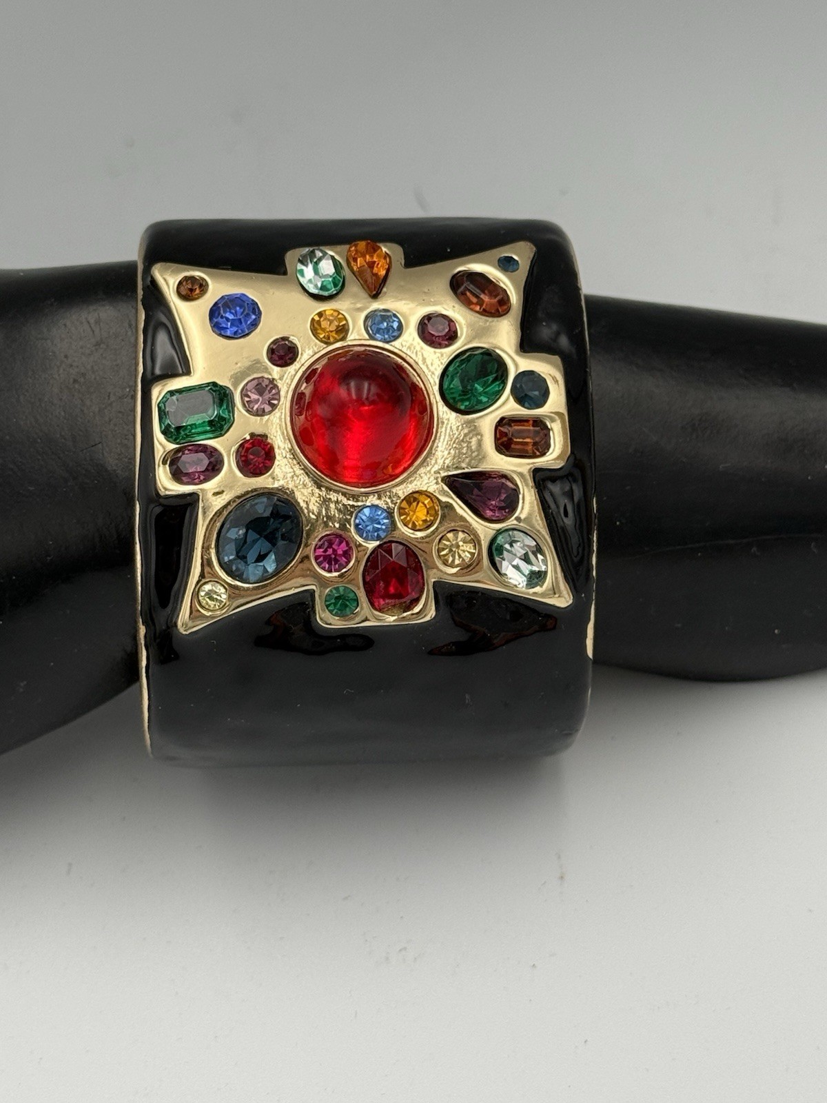 Kenneth Jay LANE KJL Cuff Maltese Cross Gripoix S… - image 1