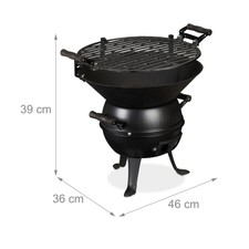 Barbecue A Carbonella Portatile Ottawa - Con Coperchio, Gambe In Metallo E Griglia, 41x26x36 Cm, Ideale Per Giardino, Terrazzo E Campeggio