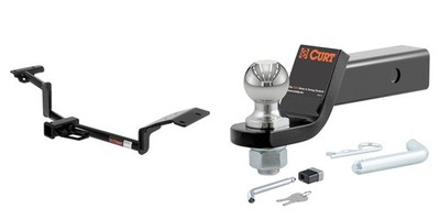 CURT Trailer Hitch Kit w/ 2in Receiver, Ball Mount, Hitch Lock, Pin & Clip 13110