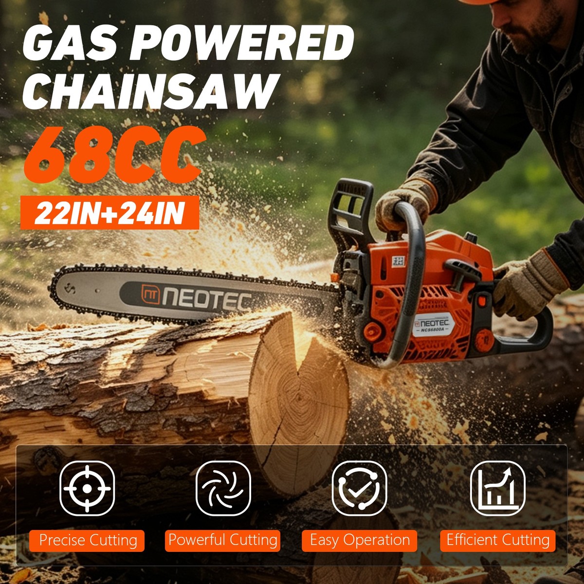 68cc Gasoline Chainsaw With 22