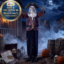 Halloween Animatronic Pirate Skeleton Brown