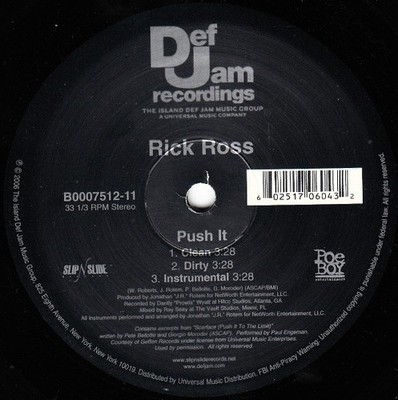 Rick Ross - Push It - USA 12'' Vinyl - 2006 - Def Jam
