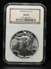 NGC MS69 1988 American Silver Eagle One Dollar Silver Coin -016