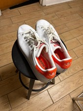 Adidas Stan Smith White Sneakers with Orange ...
