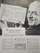 Liberty Mutual Insurance Co 1939 Financial Statement Vintage Print Ad 1940