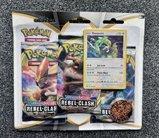 Pokemon TCG Rebel Clash 3 Pack Booster Blister Rayquaza Promo