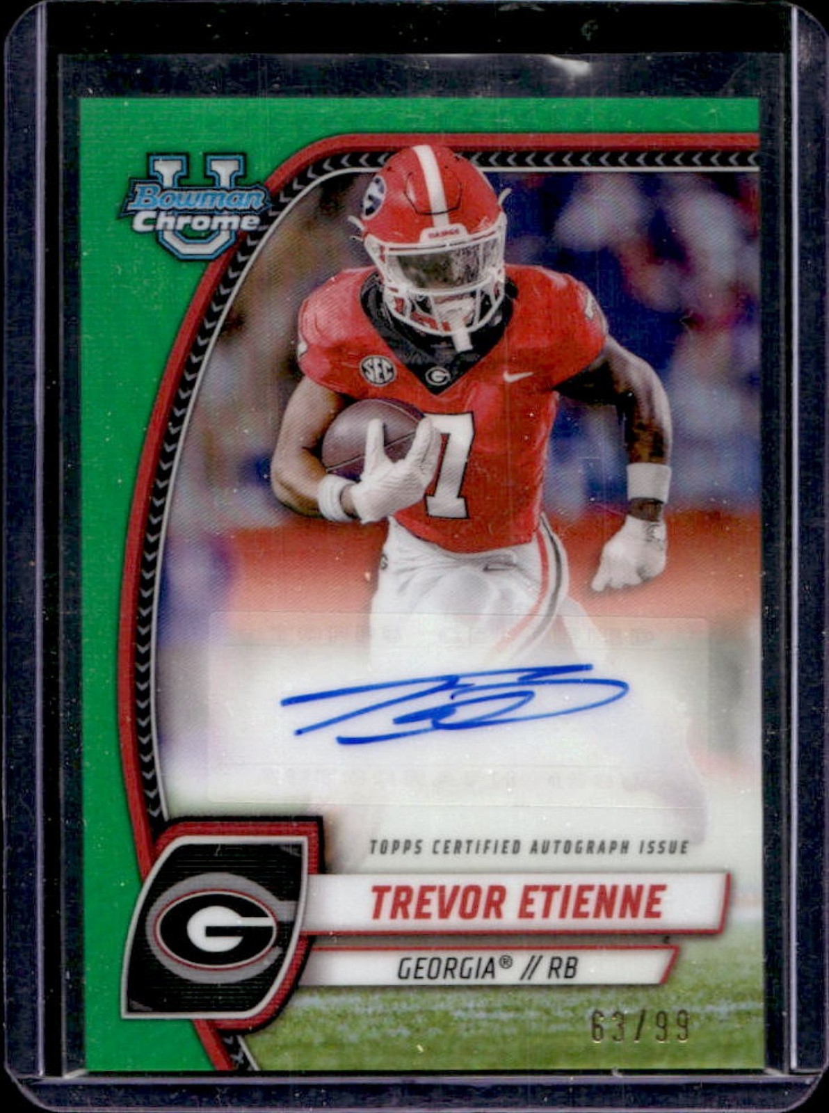 2024 Bowman Chrome U Trevor Etienne Prospect Auto Green Refractor #63/99