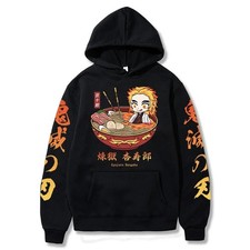 Anime Demon Slayer Kyojuro Rengoku Hoodie Graphic Print Harajuku Hood Sweatshirt