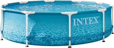 Above Ground Pool, 10'x30'' Round Metal Frame, Reinforced Sidewalls, Durable