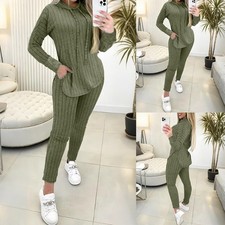 2PCS Women Hooded Tops T Shirt Harem Pants Tracksuit Casual Loose Loungewear Set