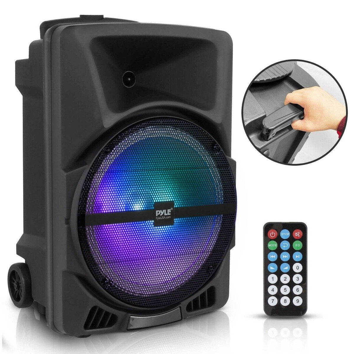 Pyle Bluetoothスピーカー PPHP1244B 800W Pyle Bluetooth 800W Loudspeaker with Rechargeable Battery - Black