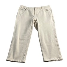 Dream Jeannes by Quacker Factory Womens Beige Embellished Stretch Pants Size 18W