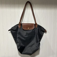 Longchamp Le Pliage Tote Travel Shoulder Bag Nylon Handbag  Black