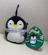 Squishmallows Luna the Penguin 2023 Christmas Tree Ornament 4  Plush Toy New