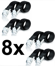 OSQAR 8er Set Befestigungsriemen Klemmschloss Spanngurt Fahrradtr&auml;ger Gurt Black