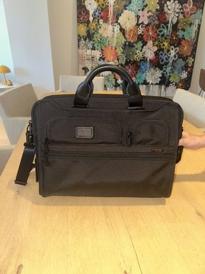 Tumi Alpha II 26114D2 Slim Deluxe Portfolio Briefcase Ballistic Nylon Black