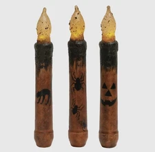 6" Halloween TIMER Taper Candle
