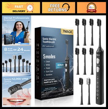 Sonic Electric Toothbrush for Adults  Kids - 42,000 VPM, 5 Modes, 8 Brush Heads