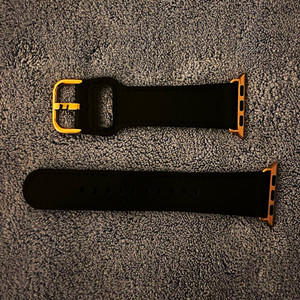 Black Faux Leather Apple Watch Strap Band, Replacement for 38/40/41mm Models
