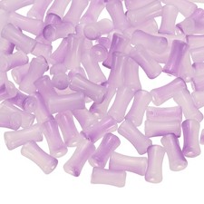 100 Pcs Glass Tube Beads, 6x12mm Bamboo Stick Tube Beads, Light Purple